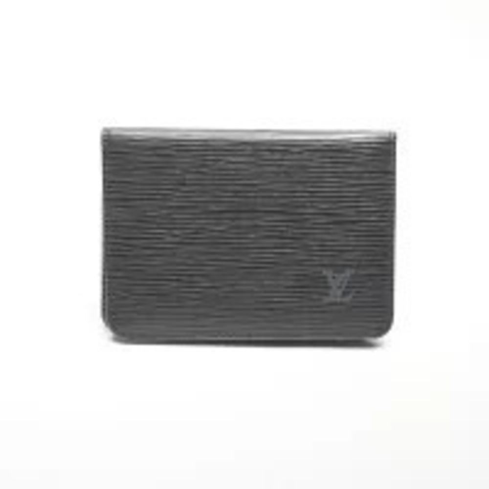 Louis Vuitton Epi Porte Cartes Vertical Card Case Wallet Black